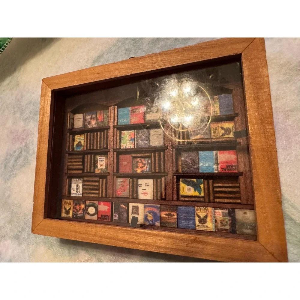Miniature Anxiety Bookshelf Shake Away Stress‎ Relief Shadow Box Tiny Library